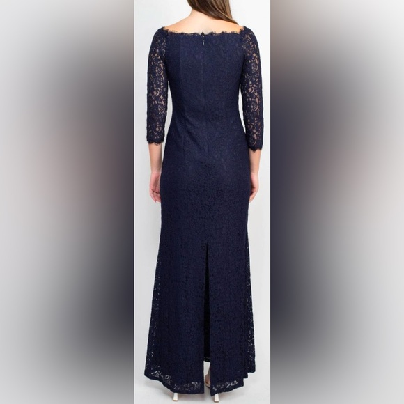 Adrianna Papell Straight-Across Neck Lace Evening Dress size 14 - Picture 3 of 9